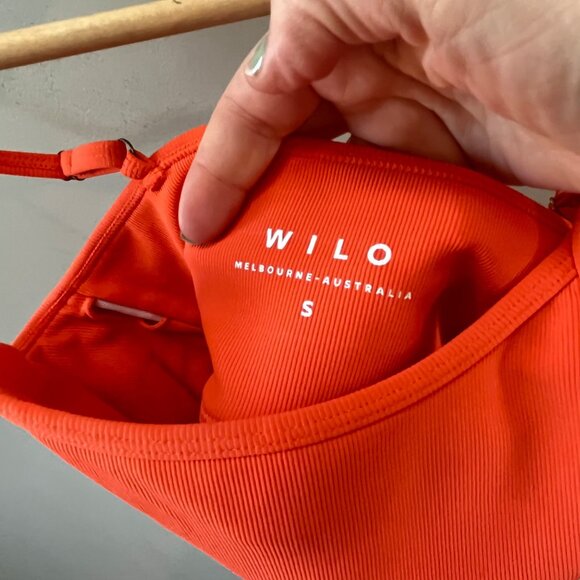 Wilo Orange Ribbed Crop Top With Adjustable‎ Straps - S - Picture 2 of 5
